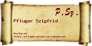 Pfluger Szigfrid névjegykártya